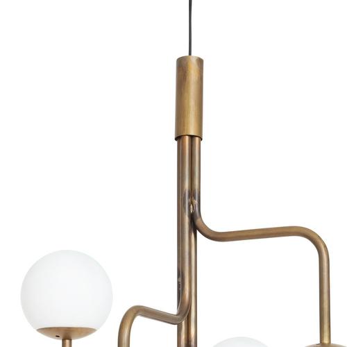 Large Brass and Glass Strapatz Glob Ceiling Lamp by Sabina Grubbeson for Konsthantverk For Sale - Image 3 of 7