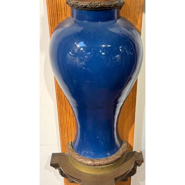 Pair Monumental French Ormolu Kangxi Powder Blue Wall Lights, Waldorf Astoria For Sale - Image 18 of 18