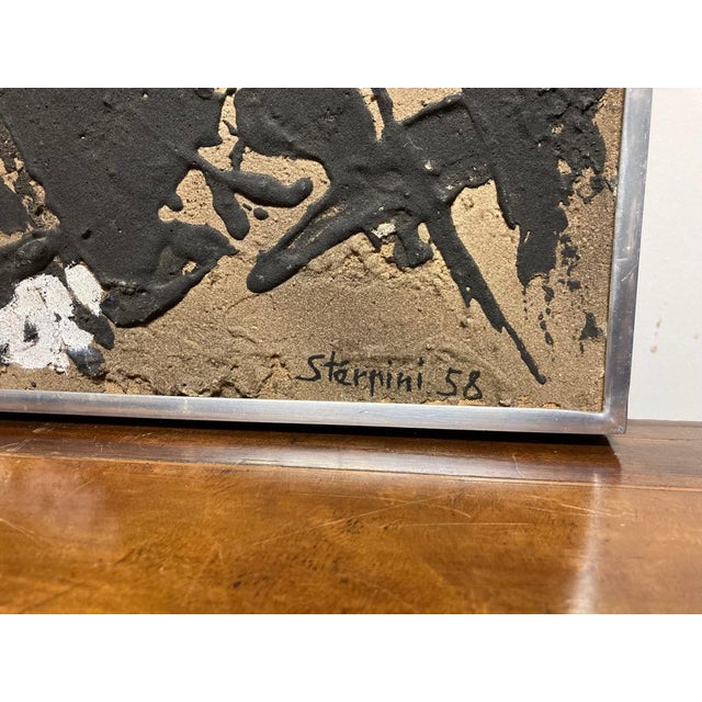 Mid 20th Century Italian Abstract Expressionist Painting by Ugo Sterpini, Signed and Dated 1958 For Sale - Image 5 of 12