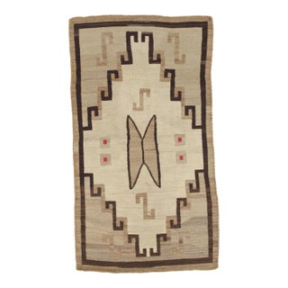 Antique Navajo Rug Circa 1910 Southwestern Handwoven Navajo Blanket 3'3" x 6'10" For Sale
