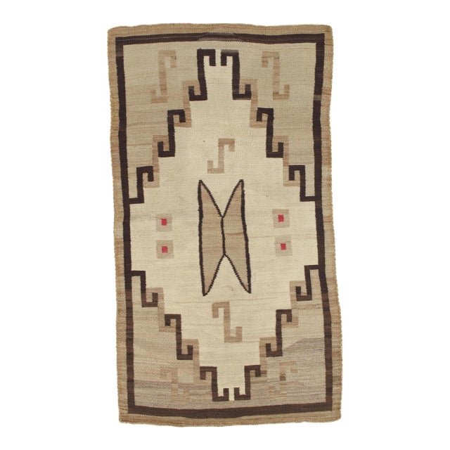 Antique Navajo Rug Circa 1910 Southwestern Handwoven Navajo Blanket 3'3" x 6'10" For Sale