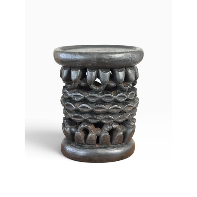Vintage Tribal Nobility Bamileke Oval Stool/Table Cameroon 16" H For Sale - Image 9 of 10