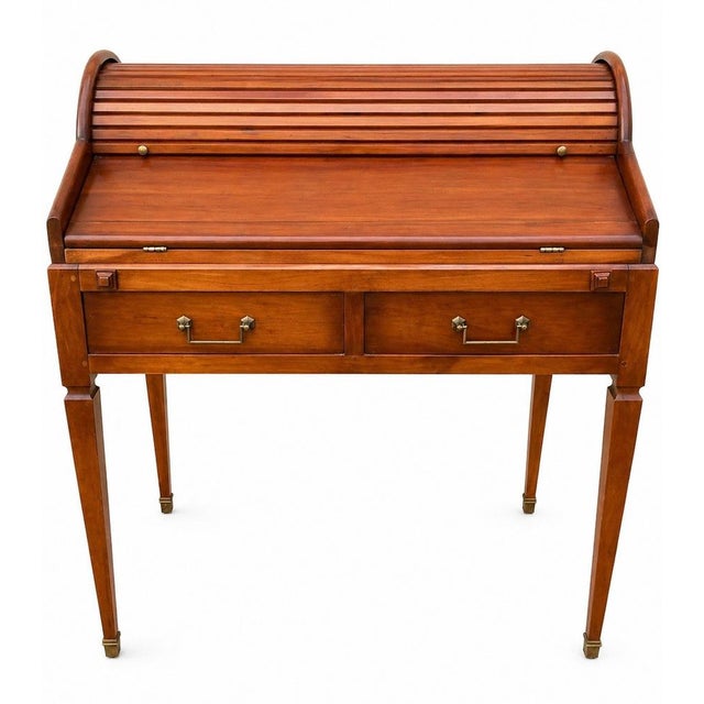 Louis XVI Roll-Top Desk in Cherry Wood, 1950s For Sale - Image 9 of 9