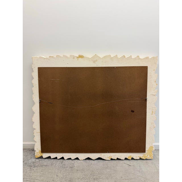 Glass Vintage Serge Roche Style Palm Frond Plaster Mirror For Sale - Image 7 of 10