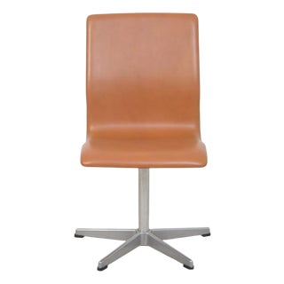 Vintage Oxford Chair in Cognac Leather by Arne Jacobsen, 1980s For Sale