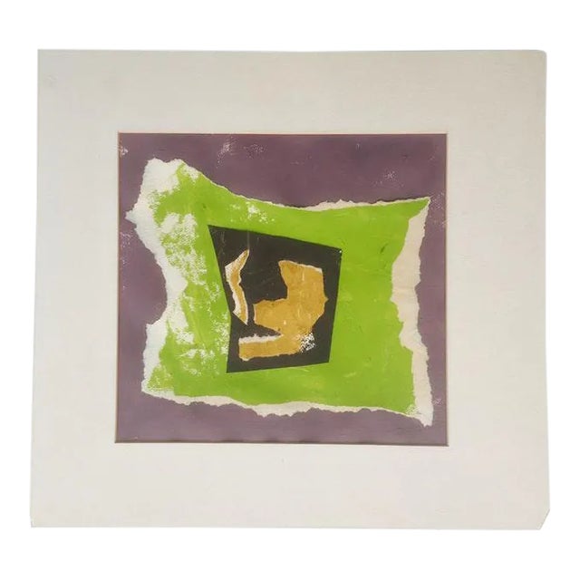 Vintage Abstract Collage Art 1950's For Sale