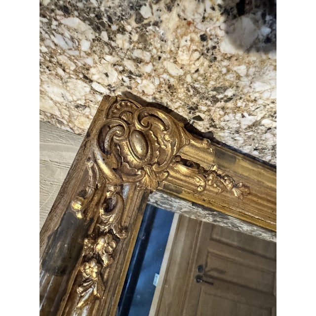 Antique German Gilded Wood and Stucco Rococo Revival Mirror with Original Mercury Glass, 1850 For Sale - Image 13 of 18