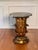 Hollywood Regency gilt metal plume leaf side table with a round marble top, Italy, 1960s. A striking table featuring a...