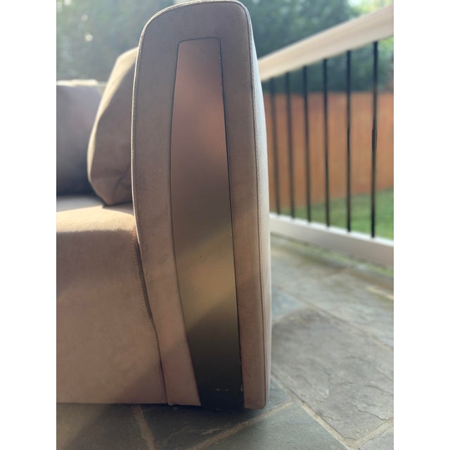 Animal Skin Suede Armchair in the Style of Minotti’s Suitcase Collection For Sale - Image 7 of 12