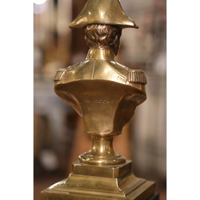 Mid-Century French Gilt Bronze Bust of Napoleon on Marble Base Signed Ajaccio For Sale - Image 9 of 10