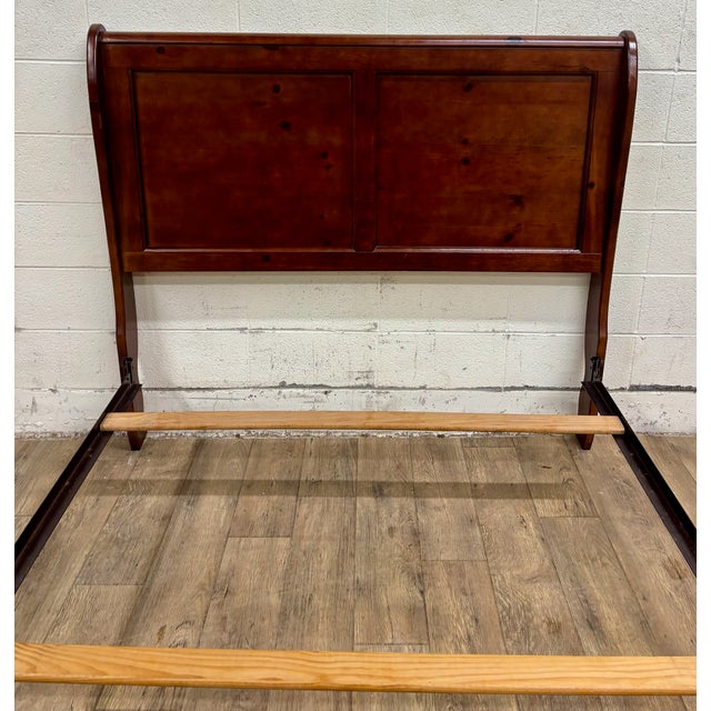 Vintage Progressive Furniture Full Size Louis Philippe Style Sleigh Bed For Sale - Image 10 of 12