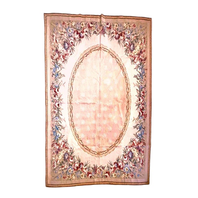Floral Tapestry in Aubusson Style, Late 19th Century For Sale