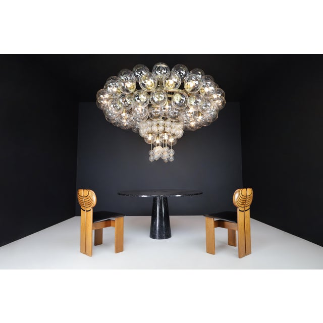 Grande Hotel Chandelier with Brass Fixture and Hand-Blown Glass Globes, 1960s For Sale - Image 13 of 18