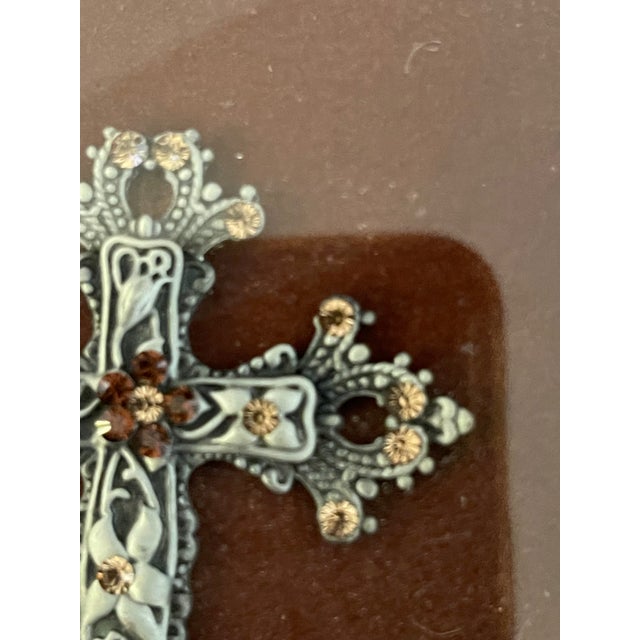 Mirrored Shadowbox With Ornate Cross For Sale - Image 6 of 8