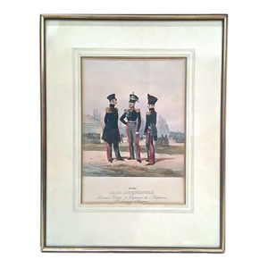 Antique French Soldiers Engraving