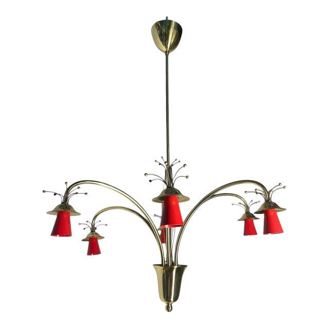 Vintage Attributed to Stilnovo Chandelier For Sale