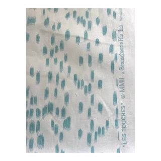 Brunschwig and Fils Les Touches Fabric Aqua - 3 Yards For Sale