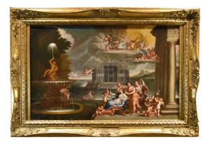 Follower of Francesco Albani, The Toilette of Venus, 1500s-1600s, Oil on Canvas