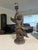 Antique Bronze Cherub Holding a Torch Candle Holder 14in For Sale In Atlanta - Image 6 of 9