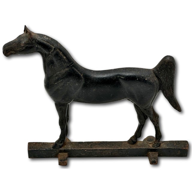 American Vintage Dated 1938 "King's Genious" Famous Champion Show Horse Cast Iron Wedge Style Doorstop For Sale - Image 3 of 18