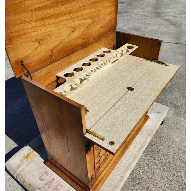 Vintage Hidden Bar Cabinet For Sale - Image 4 of 12