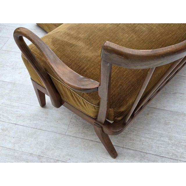 Danish 2-Seater Sofa in Green Velour by Alfred Christensen for Slagelse Møbelværk, 1960s For Sale - Image 11 of 18