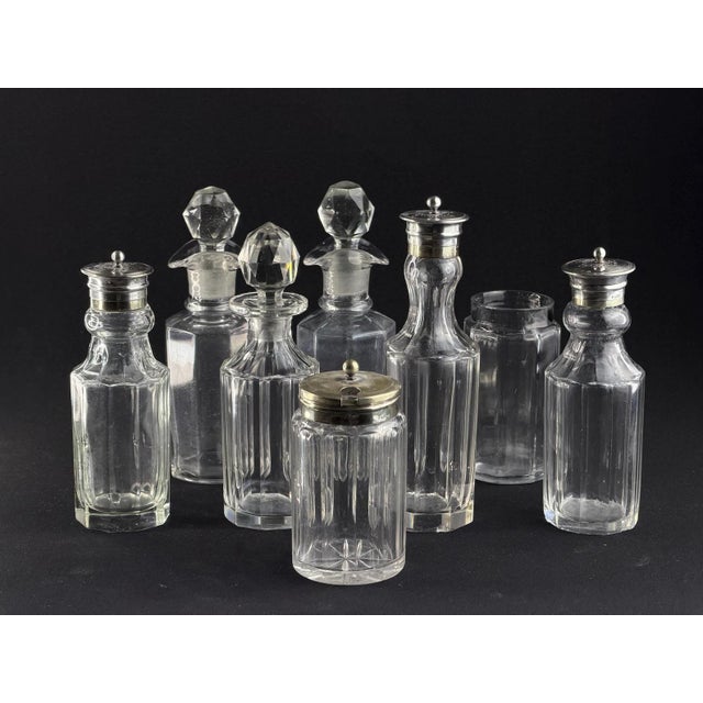 Rococo Cruet Set with Glass Bottles, 1860, Set of 8 For Sale - Image 6 of 11