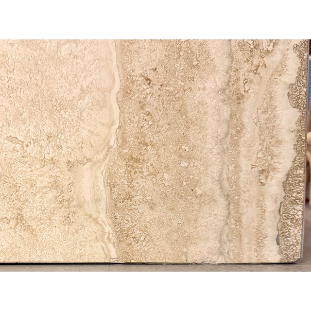 Italian Modernist Travertine Game Table For Sale In Miami - Image 6 of 8
