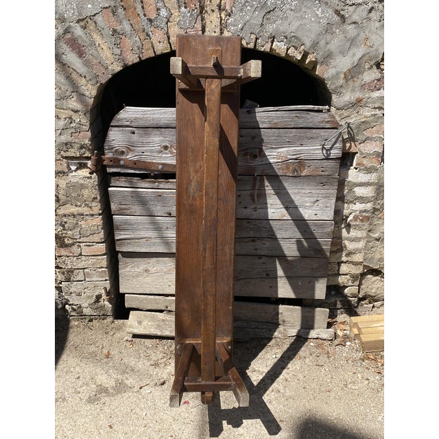 Rustic Oak Farmhouse Bench, 1950s For Sale - Image 16 of 18