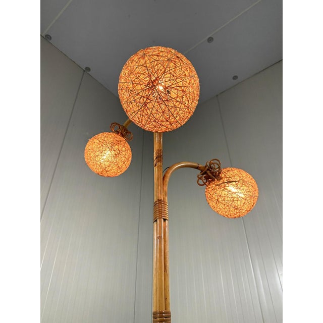 Rattan Floor Lamp, 1950s For Sale - Image 6 of 18