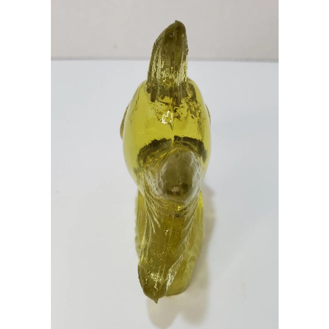 Mid-Century Modern Mid Century Yellow Glass Angel Fish Figurine For Sale - Image 3 of 10