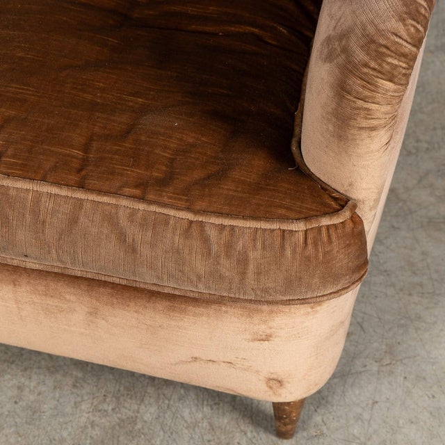 Vintage Italian Velvet Wingback Armchairs, 1960, Set of 2 For Sale - Image 17 of 18
