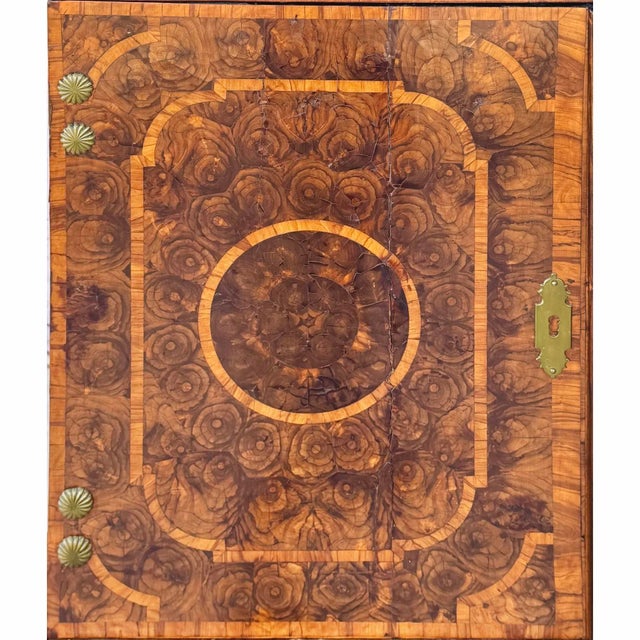 Brown Fine William and Mary Oyster Veneer Cabinet on Chest For Sale - Image 8 of 11