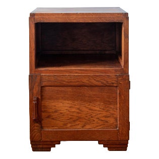 Art Deco French Oak Bedside Table, 1930s For Sale