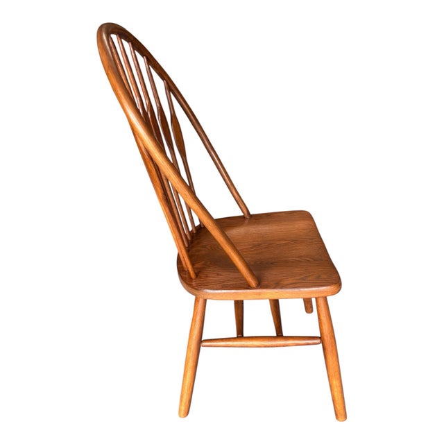 1980s F. W. Lombard - Hans Wegner Design Solid Ash Wood Peacock Dining Chairs For Sale - Image 11 of 12