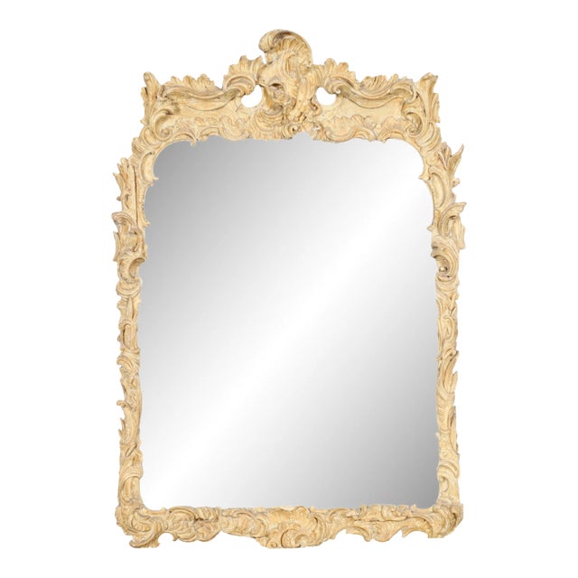 19th Century French Louis XV Revival Hand-Carved Mirror For Sale