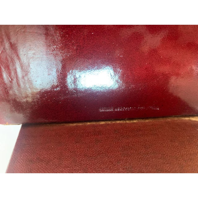 1960s Vintage 1960’s Leather Bookends With Debossed Gold Accents- a Pair For Sale - Image 5 of 11