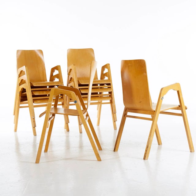 Stackable Armchairs by Axel Larsson for Getama, Set of 8 For Sale - Image 3 of 6