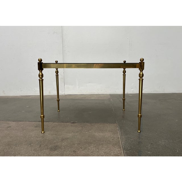 Mid-Century German Neoclassical Hollywood Regency Style Brass and Glass Side or Bedside Tables, 1950s, Set of 2 For Sale - Image 18 of 18