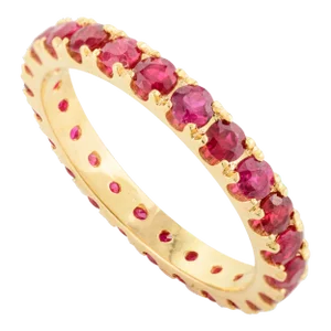 1.62 Ctw Round Cut Red Ruby Eternity Band Size 7