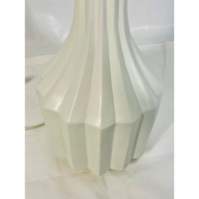 Vintage Sculptural White Floor Lamp With Fluted Column Base For Sale - Image 13 of 16