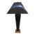 1990s Frederick Cooper Black Enamel Table Lamp – Brass Base, Finial & Shade – Sculptural Modern Classic For Sale
