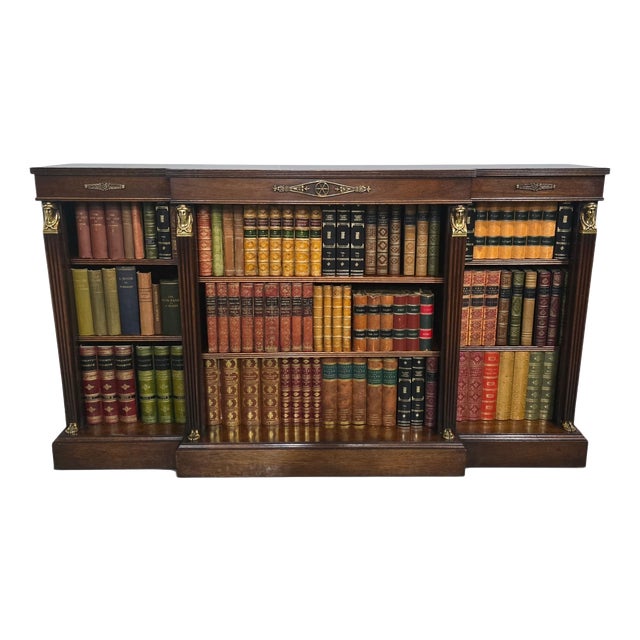 Empire Mahogany Adjustable Library Bookcase, 1920 For Sale