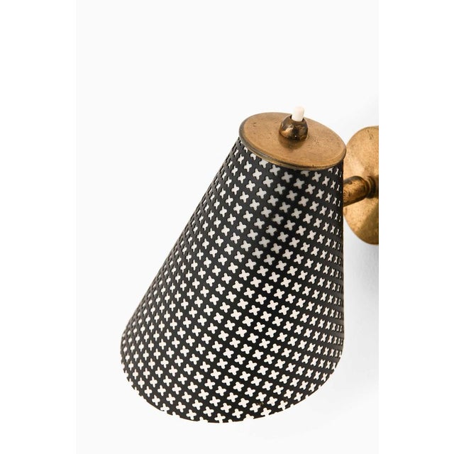 1950s Scandinavian Modern Brass Wall Lamps, 1950s, Set of 2 For Sale - Image 5 of 9