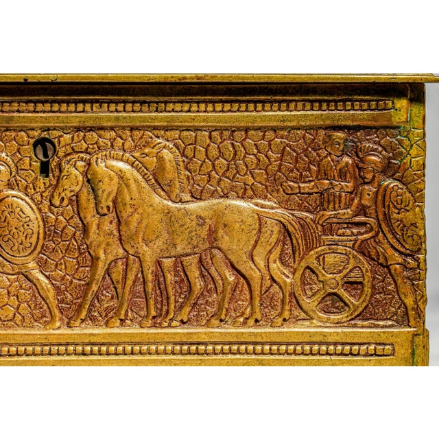 Figural Relief Neoclassical Heavy Metal Keepsake Antique Box Jewelry Casket Grand Tour Decor Style Home Decor For Sale - Image 4 of 14