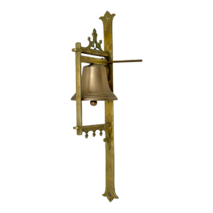 Outstanding & Large Antique Victorian Gothic Revival Brass & Bronze Hanging Front Porch Doorbell - 1880s