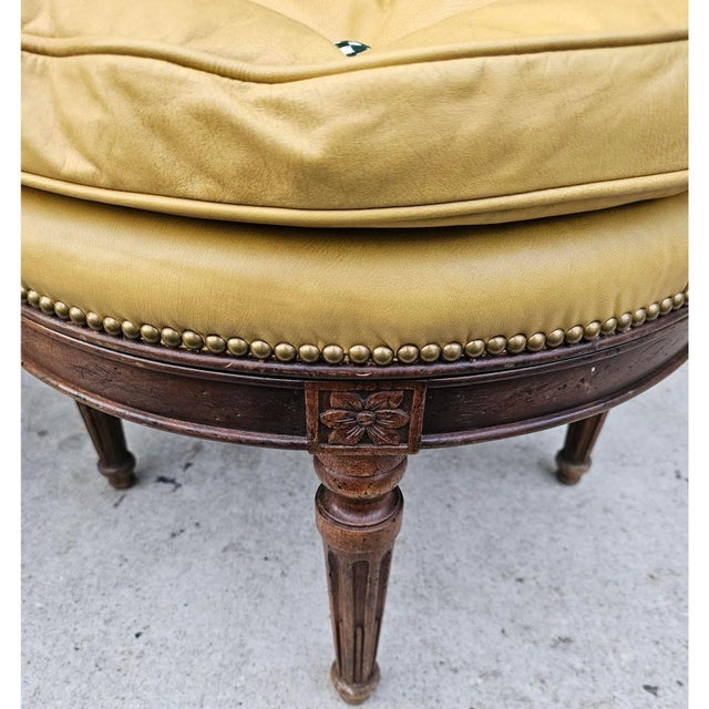 Goldenrod Antique Pair of French Louis XVI Style Swivel Desk Chairs For Sale - Image 8 of 11