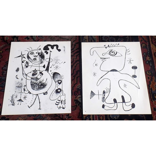 Mid-Century Modern Vintage Mid Century Modern Abstract Joan Miro Lithographs - Set of 4 For Sale - Image 3 of 4