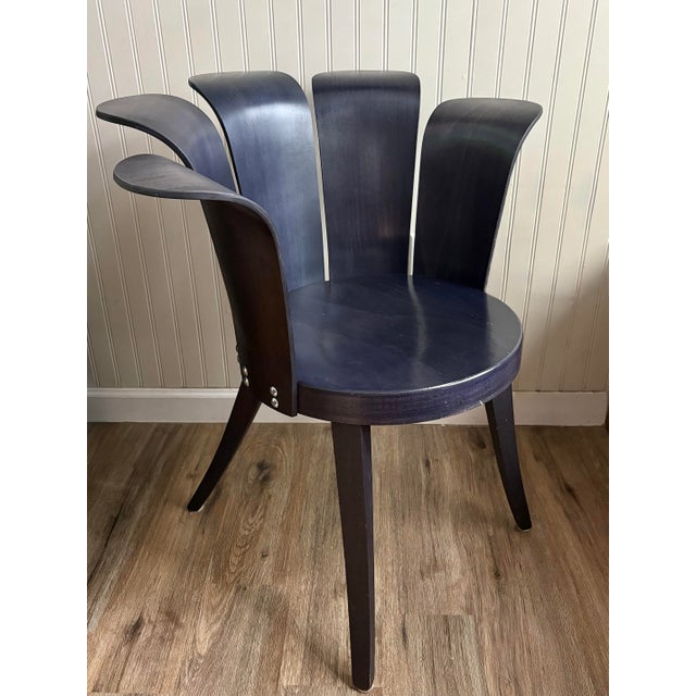 Vintage King Harold Bentwood Flower Chair -Miro Harold -Ebonized Ink Black/indigo (has a black to purplish tone depending...
