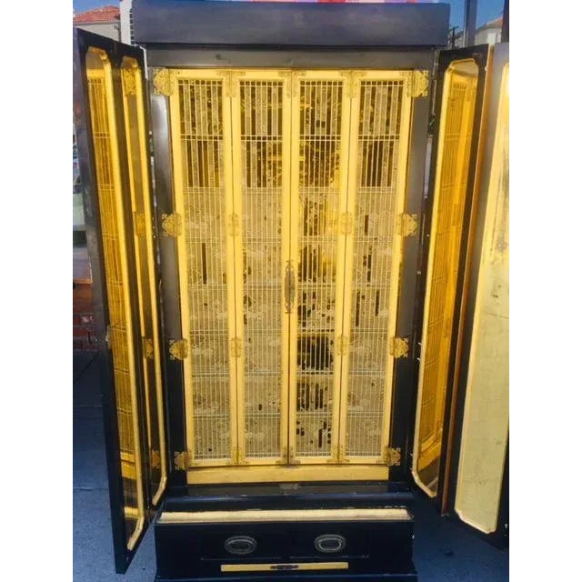 Transitional 19th Century Chinese Lacquer Carved Gilt Altar For Sale - Image 3 of 13